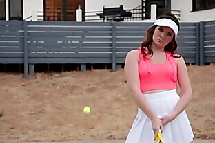 Hot latina teen Alison Ray fucked by a tennis racket and a big cock