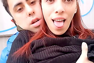 Risky public blowjob and fuck on the street next to the train station and in front of the police - @lynnscreamreal Public Adventures part 1