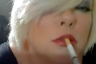 Blonde Mistress Tina Snua Chain Smokes 2 Kingsize Cigarettes