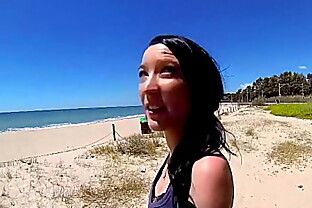 Skinny Teen Tania Pickup for First Assfuck at Public Beach by old Guy
