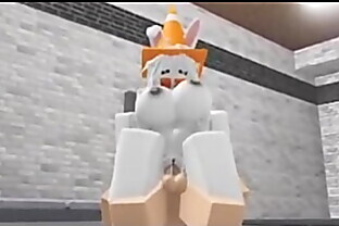 Slutty Roblox bunny girl sneaks in boy's locker room then gets fucked