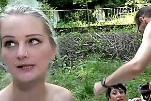 german lederhosen gangbang in nature