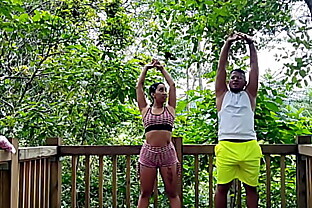 Fucking outdoors with my personal coach, he has a great cock!