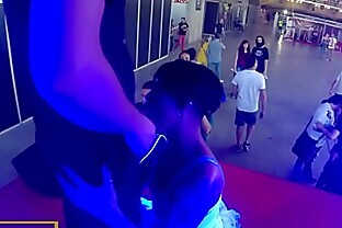 Ebony pornstar blowjob and fuck on stage