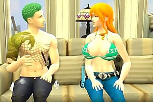 One Piece Nami Follada Fuertemente por Zoro Grandes Tetas Anime Parodia