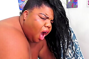 BBW Peaches Love Has Her Black Pussy Reamed with a White Cock
