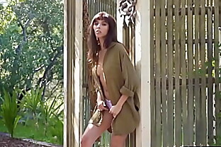 Stunning Latina MILF model Steph shows perfedct tits while posing outdoor