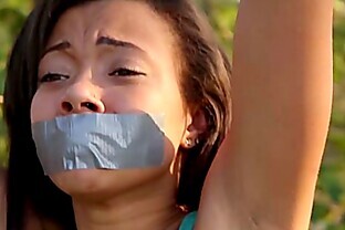 PunishTeens - Ebony Teen Tied, Punished And Fucked In The Forest