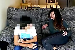 Lily wanted to bang her brother's best friend. Look how far she can swallow his cock!