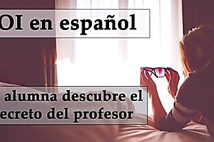 JOI español. Femdom anal, alumna encuentra el consolador de su profesor.