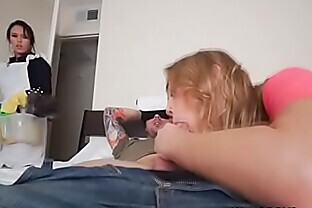 Maid joins couple for a fuck