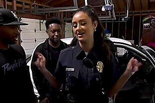 Police Officer Eliza Ibarra Deepthroats Every Big Black Cock