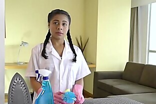 OPERACION LIMPIEZA - Latina Colombian maid pussy licking boss in lesbian fuck
