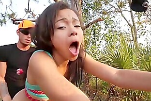 Bdsm ebony bang in forest