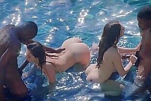 Foursome Fuck with Two Hot Brunettes