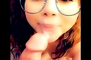 Sexy Latina asian takes giant cumshot