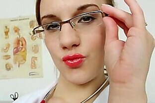 Naughty nurse puts a stethoscope in her cunt