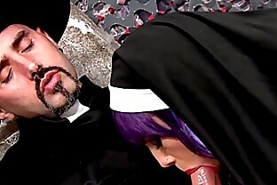 Nasty priest fucking catholic nun in the graveyard