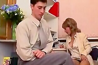 Office Pantyhose Milf Teases and Fucks