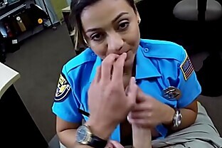 Cash needing latina cop sucks pawnbroker