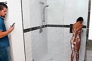 Nia fucked by her stepbro in the shower