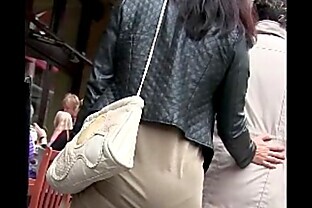 Candid Latina in Dress Chunky Booty Street woman
