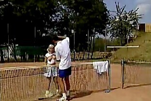 Teen Playing anal tennis