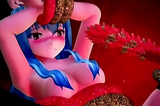 [MMD R-18] Demonic Tentacle Monster Fucks a New Touhou Captive