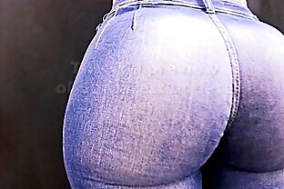 Most Perfect Round Ass In Tight Jeans! Huge Ass Tiny Waist!