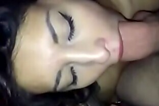 Hot Latina Blows Huge Cock and Gets Cum
