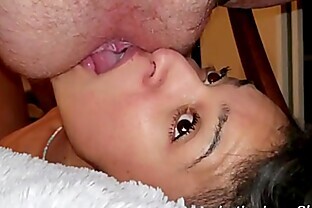 Closeup rimming tongue up ass