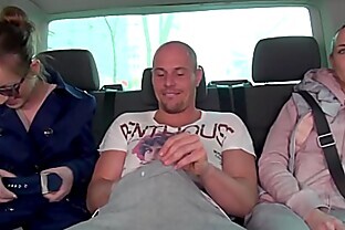 Takevan Happy secretary convinced to fuck with strangers in driving van