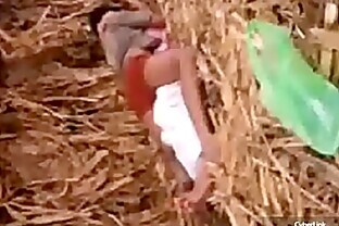 Village girlfriend boyfriend in farmhouse