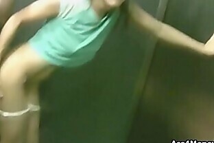 Quickie in the elevator with Spanish waitress