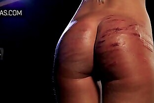 Hard whipping for blonde slut