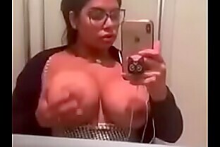 Sexy Geek “Zhana” Sheila Ortega touches herself in train bathroom!