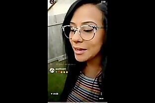Husband surpirses IG influencer wife while she's live. Cums on her face.