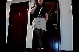leather catsuit or pantyhouse with miniskirt