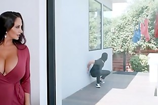 Gigantic boobs MILF catches panty thief and fucks him