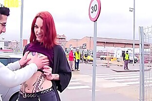 AMATEUR EURO - Spanish Redhead Silvia Rubi Pick Up Guy And Fucks With Him In MMF