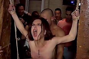 American slut anal fucked in public bdsm