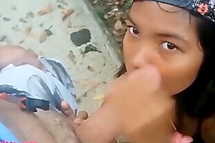 Tiny Thai Teen Heather Deep gives deepthroat and get asshole anal broken in shower with anal creampi