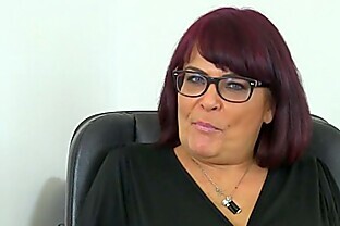 English milf Christina X masturbates on her desk