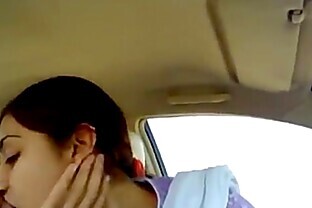 Desi Girl kissing in car - Komal