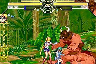 Minotaur 2x vs Sailor Moon & Sailor Mercury