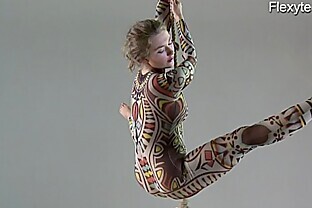Anka the nudist showing her talent