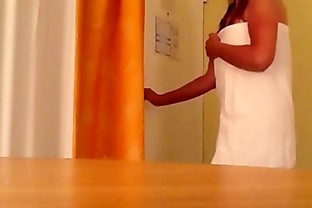 Wife drops towel for room service